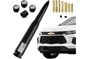 DIBMS 5.5 Inch Bullet Antenna with Valve Stem Caps American Flag Compatible with Ford F150 F250 F350 Chevy Silverado Dodge GM