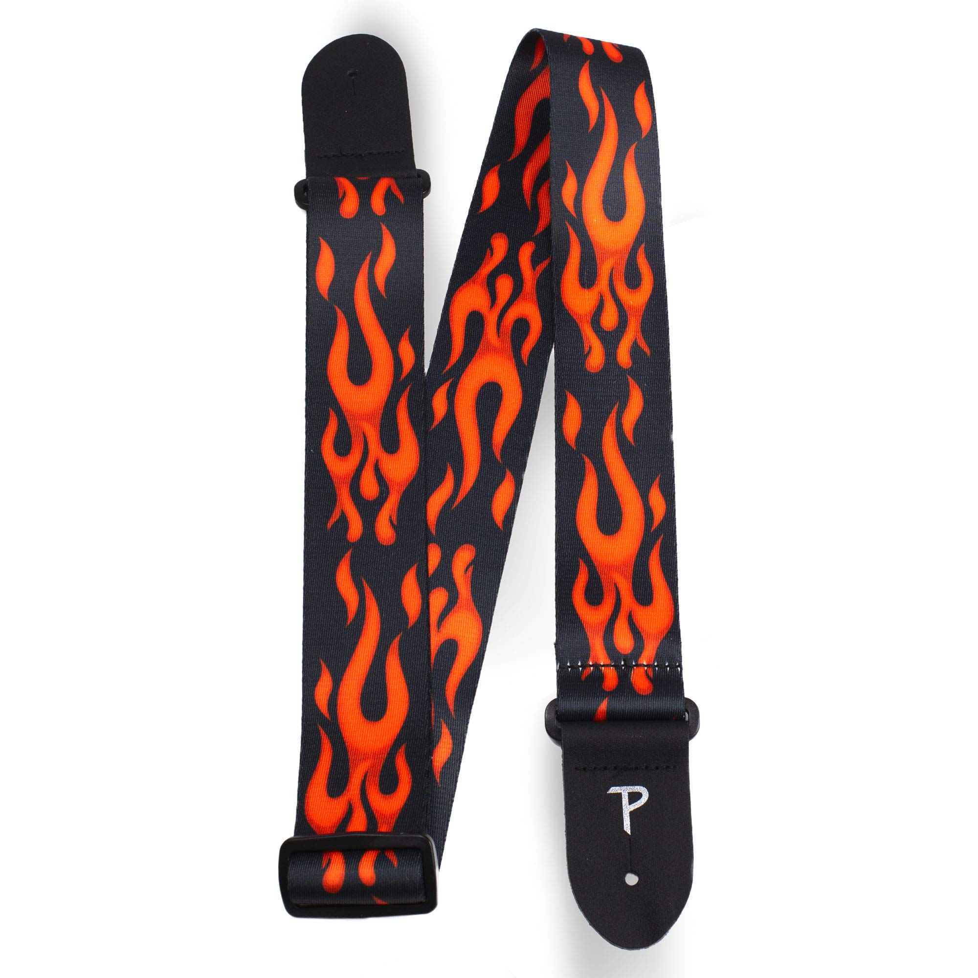 Perri's LPCP-702 Polyester Guitar Strap 2-inch - Red Flame