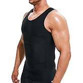 Mens Compression Shirt Slimming Undershirt Body Shaper Vest Workout Tank Tops Shapewear Abs Abdomen
