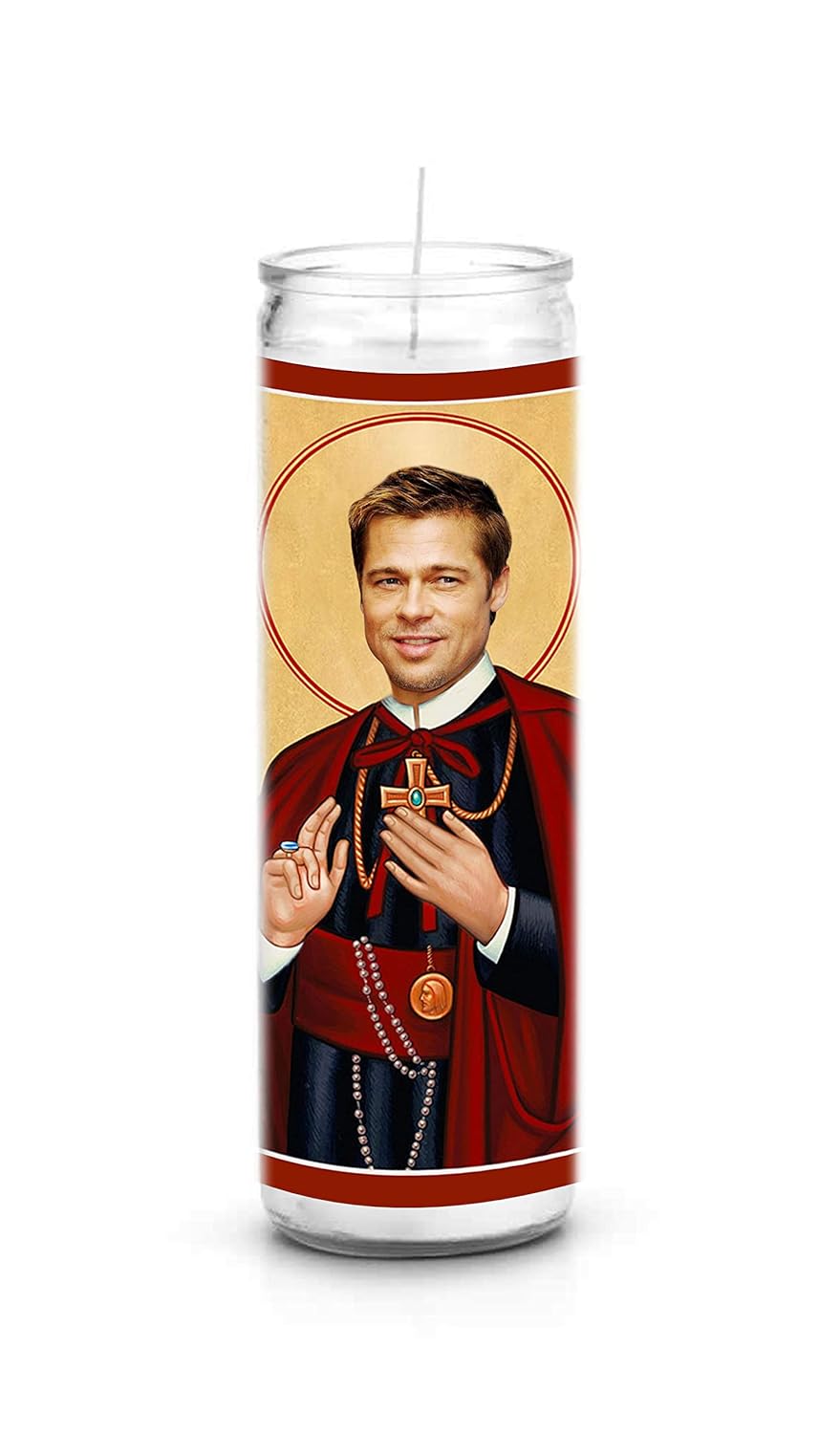 Celebrity Prayer Candles Brad Pitt Funny Saint Candle 8