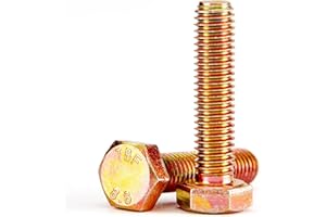 NIULUNBAO M8-1.25 x 25mm Heavy Duty Hexagon Bolts Hex Head Screws, 8.8 Grade Alloy Steel, Galvanized Finish, Metric Machine F