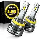 AUXITO H11 H9 H8 LED Bulbs Fog Light Bulbs, 900% Brightness 6500K Cool White, CSP LED Chips Fog Lamps Replacement, Play and Plug, Pack of 2
