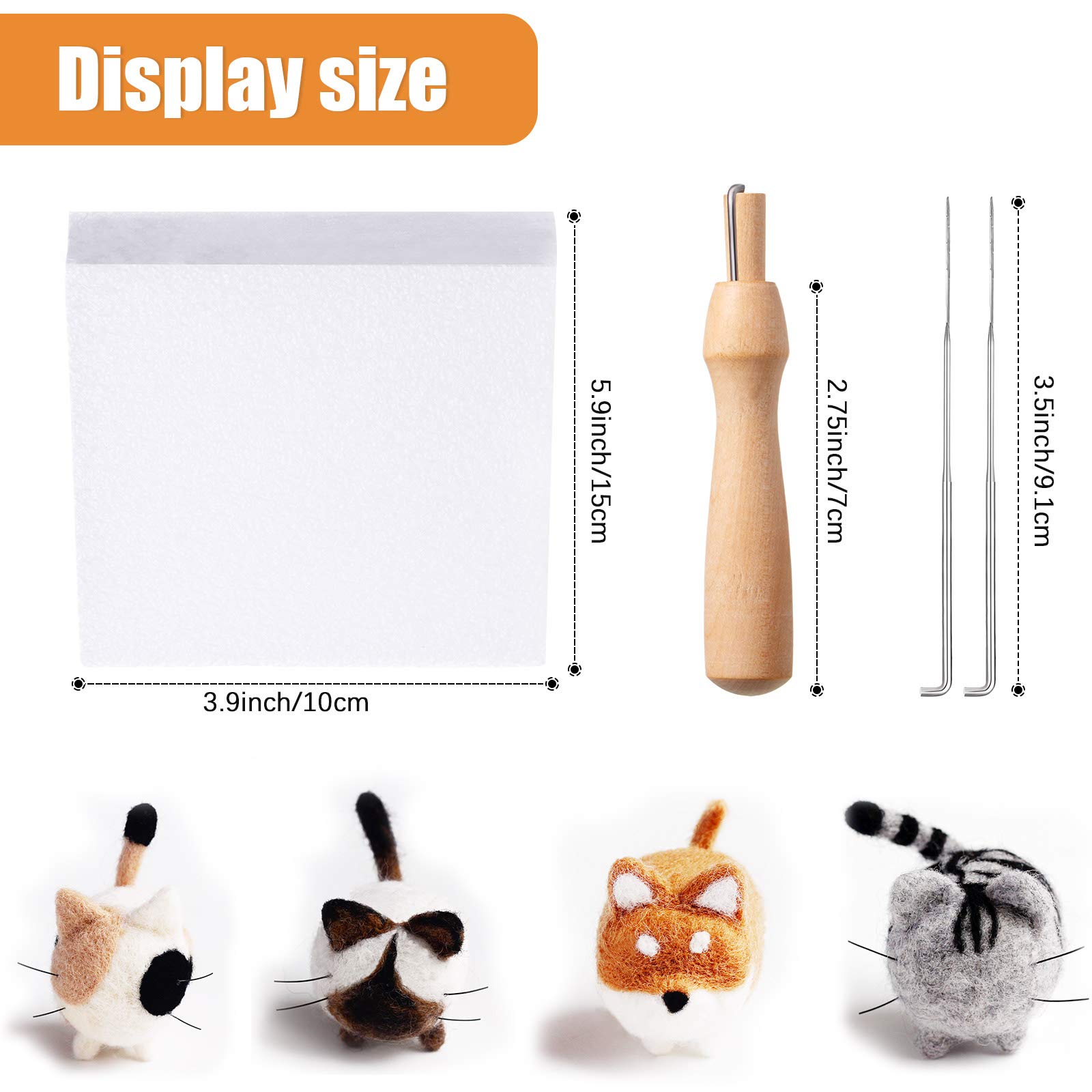 WILLBOND 10Pcs Needle Felting Kit Animals Doll Making Wool Needle Felting Starter Kit with Instruction DIY Handmade for Adult Friends Birthday Gift Home Decoration