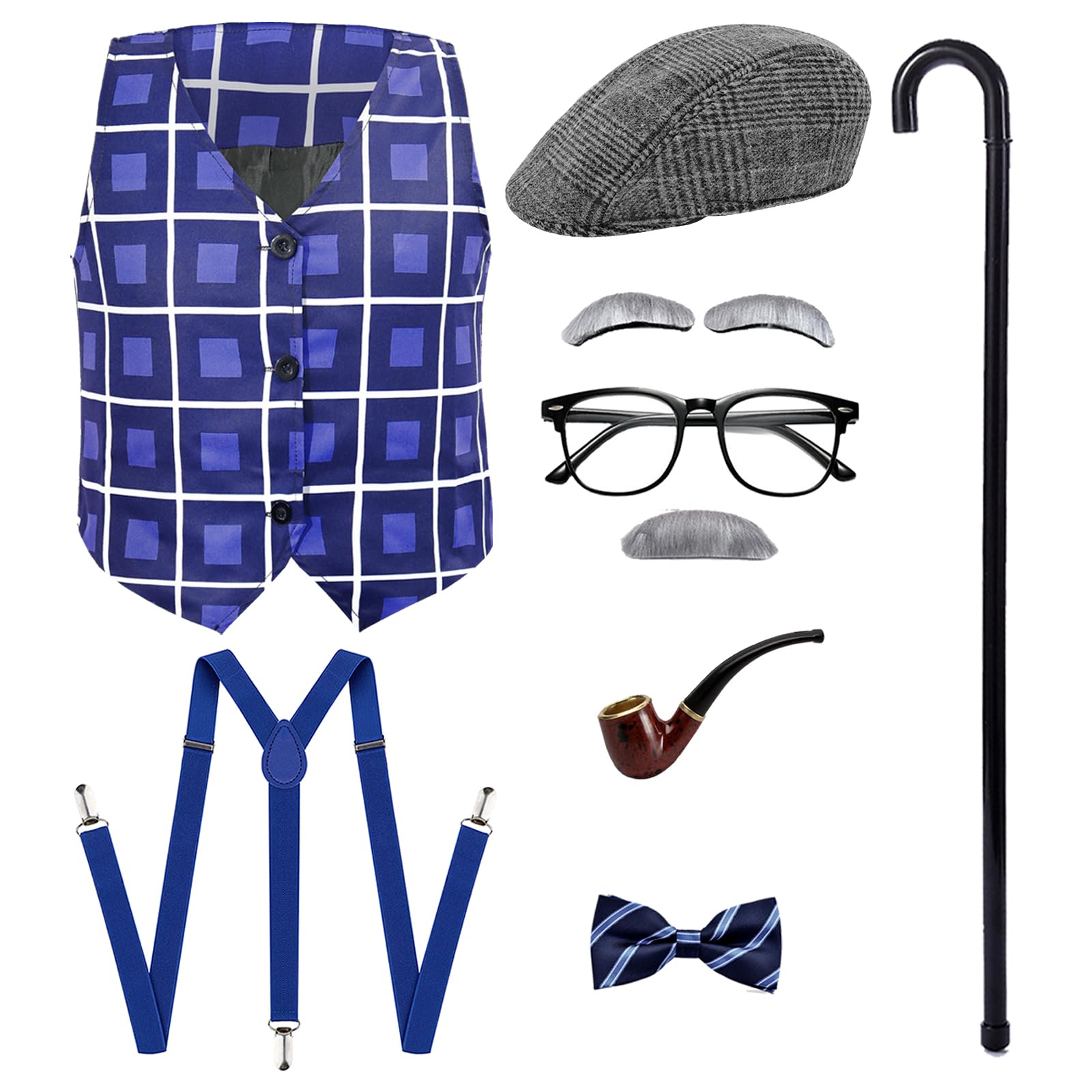 Photo 1 of Yi-gog Old Man Costume Grandpa Old Person Outfit Suit Vests Old Man Set
