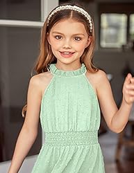 Arshiner Girls Summer Dress Formal Cold Shoulder
