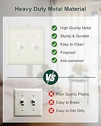 TREEWELL 2-Pack Double Toggle Light Switch Cover