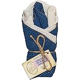 Country Cottons Old Fashion 100% Cotton Dishcloths - Set of 4 Mixed Colors - 2 Blue/2 Natural -11" x 11"