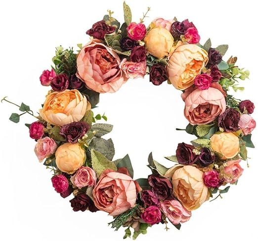 Gran Corona De Flores Hecha A Mano Casa Decoracion De La Pared