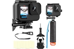 BO&DQQ Compatible for Go Pro Hero 13 12 11 10 9 Black Waterproof Housing Case 60M/196FT Protective Underwater Diving Case Shell with Cameras Handle Mount Accessories Kit