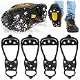 2 Pair Universal Non Slip Ice Gripper Spikes,8 Steel Ice Grips Snow Grippers,Durable Ice Traction Cleats for Shoes & Boot