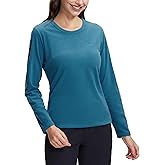 Pioneer Camp Women's Fleece Shirts Long Sleeve Base Layer Running Shirt, Thermal Top Crew Neck Base Layer for Winter