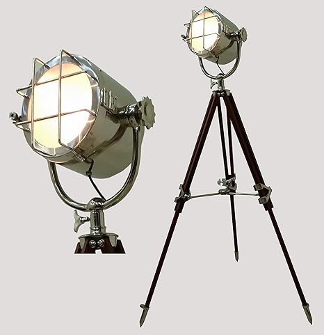 Nautical Floor Lamp Heavy Build Home Decoration Vintage Design Tripod Lighting Search Light Spot Light Theatre Spotlight Amazon De Beleuchtung