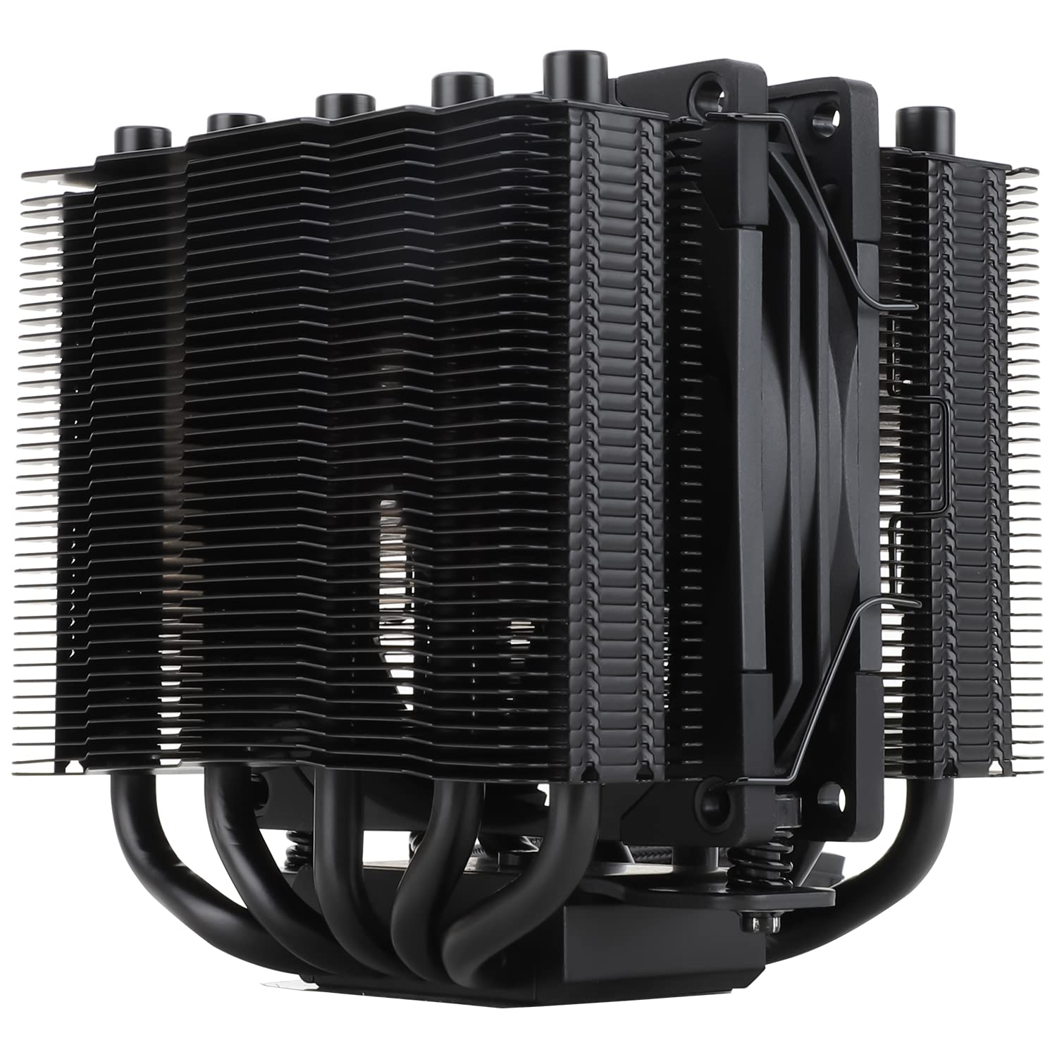 Silver Soul 110 Black Dual Tower CPU Air Cooler, 5x6mm Heat Pipes, TL-B9B PWM Fan, Aluminium Heatsink Cover, AGHP Technology, for AMD AM4/AM5 Intel 1700/1150/1151/1200/2011/2066