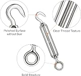 CHRORINE 5 Pcs Turnbuckle Wire Tensioner M5 Stainless Steel Rope Cable view 3