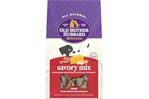 Old Mother Hubbard by Wellness Classic Savory Mix Natural Dog Treats, Crunchy Oven-Baked Biscuits, Ideal for Training, Mini Size, 20 ounce bag