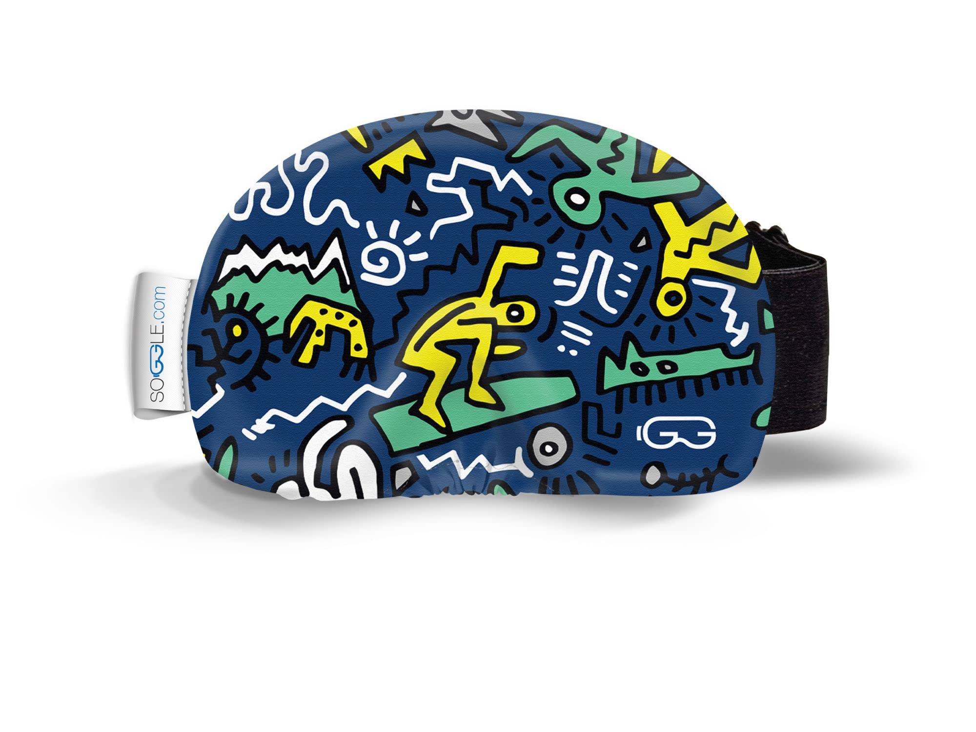 Soggle Ski Goggles Protective Microfibre Cover (One Size), Colour: Doodle Blue