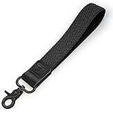 SENLLY Wristlet Lanyard, Stretchy Keychain Holder, Original Elastic Anti-Drop Design (Black)