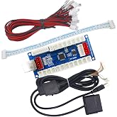 SJ@JX Arcade Controller Zero Delay Encoder PCB Board Arcade DIY Kit Joystick Button 5V Power for PC Raspberry Pi Android PS2 PS3