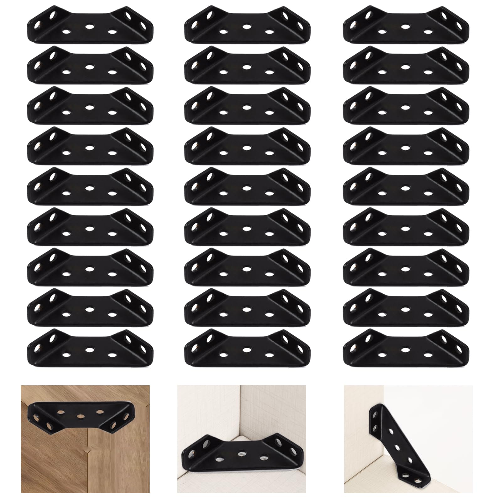 XIONGXIAOZHI Stainless Steel Furniture Corner Connector Triangle Support Angle Brackets Triangle Shape Corner Clamp for Reinforcing and Connecting Wooden Furniture and Frames