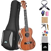 EASTROCK Tenor Ukulele 26 inch Sapele Electric with Built-in EQ Kit | Electric ukulele kit, built-in equalizer, for adults and beginners, ideal for practice, daily playing, and performance