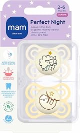 MAM Perfect Night Soothers 0-6 Months 2 Pack Glow in Dark Dummies view 2
