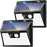 kolpop Solar Lights Outdoor 2 Pack, 140LED/3 Modes Motion Sensor Wall Lights Solar Powered, Wireless IP65 Waterproof Solar Lights Outside Bright for Deck Steps Fence Patio Front Door Pathway, White