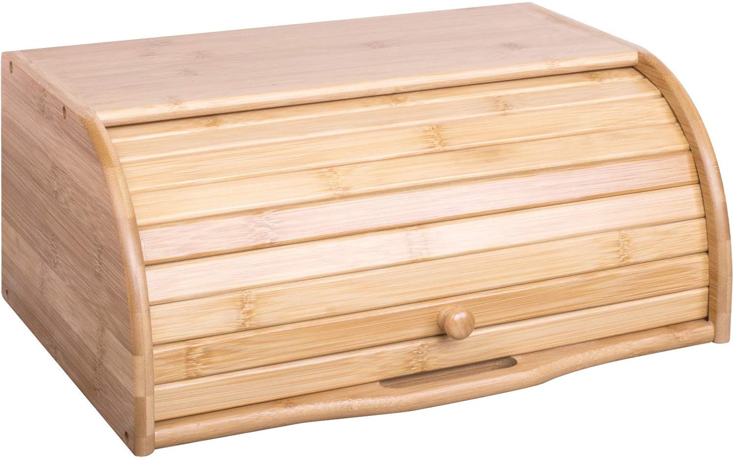 Woodluv Bambus-Brotkasten mit Rolldeckel, Brotkasten oder Trockenfutterbehälter für die Küche (keine Montage erforderlich)