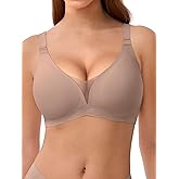LUCKMEEY Mesh Bras for Women No Underwire Wireless Bras Seamless Push Up Full Coverage Bras Comfortable Bra Everyday Bra