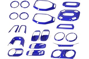 YIUIY 21PCS Full Set Interior Decoration Trim Kit Compatible with Jeep Wrangler JL JLU & Gladiator JT 2018-2021,Steering Whee