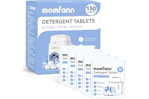 MOMFANN Professional Deep Cleaning Detergent Tablets for All Baby Bottle Washers, Washer Tablets for Bottle Washer and Sterilizer and Dryer, Easy to Use (150Pcs)