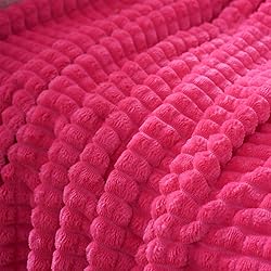 Puncuntex Flannel Fleece Throw Blanket Hot Pink