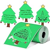 Thermal Labels Christmas Tags for Xmas Compatible with Phomemo M100/M110/M150/M221/M220/M120/M200/M250 Label Printer,1.97''x3.15''(50x80mm), 100 Labels/Roll
