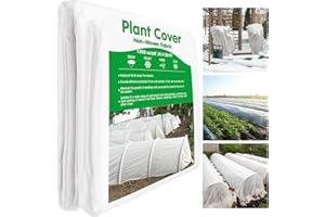 HAINANSTRY Plant Covers Freeze Protection, 10Ft x 50Ft 1.03Oz Frost Cloth Plant Freeze Protection,Frost Blankets for Outdoor Plants,Garden Floating Row Cover for Winter Frost Protection