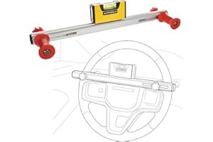 Steering Wheel Level Alignment Tool with Magnetic Torpedo Level - Adjustable Spring-Loaded Steering Wheel Alignment Tool - Un