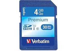 Verbatim 96171 4GB Premium SDHC Memory Card, UHS-I U1 Class 10, Blue