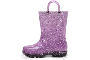HugRain Toddler Kids Lightweight Adorable Rain Boots