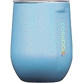 Corkcicle Stemless Insulated Wine Glass Tumbler, Mystic Frost, 12 oz – Stainless Steel Stemless Wine Glass Keeps Beverages Co