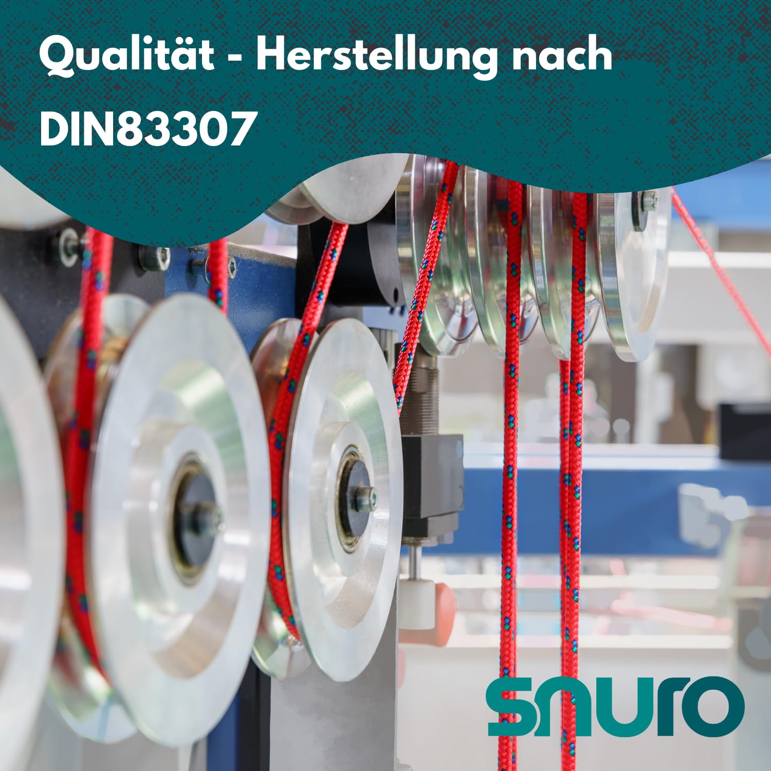 SNURO Polypropylenseil (6mm, 20M, rot mit blau und grün) - Leichtes, vielseitiges geflochtenes Seil für den Außenbereich, zum Überleben und für den Garten - Nicht zum Klettern! - Bruchlast 531kg 6
