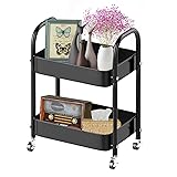 Melody House 2 Tier All-Metal Rolling Cart,Rolling