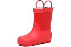 RAINANGEL Toddler Rain Boots with Easy-On Handles, Waterproof, Premium Natural Rubber, Lightweight, Flexible with Traction for Kids