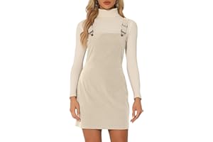 Allegra K Women's Corduroy Overall Dress Mini Short Length Adjustable Strap Bib Overalls Pinafore Dress