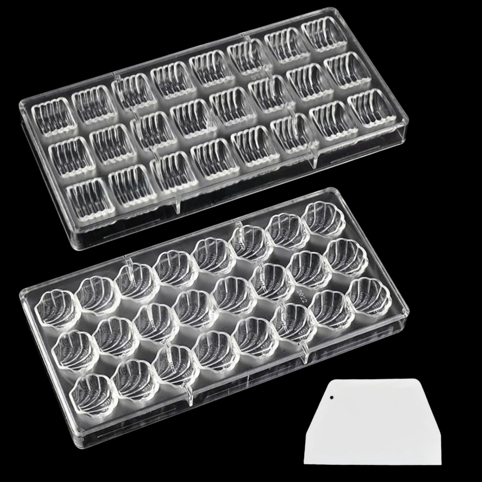 Binwat Chocolate Candy Mold PC Polycarbonate Chocolate Making Mould (Cylindrical Corrugated +Scalloped)