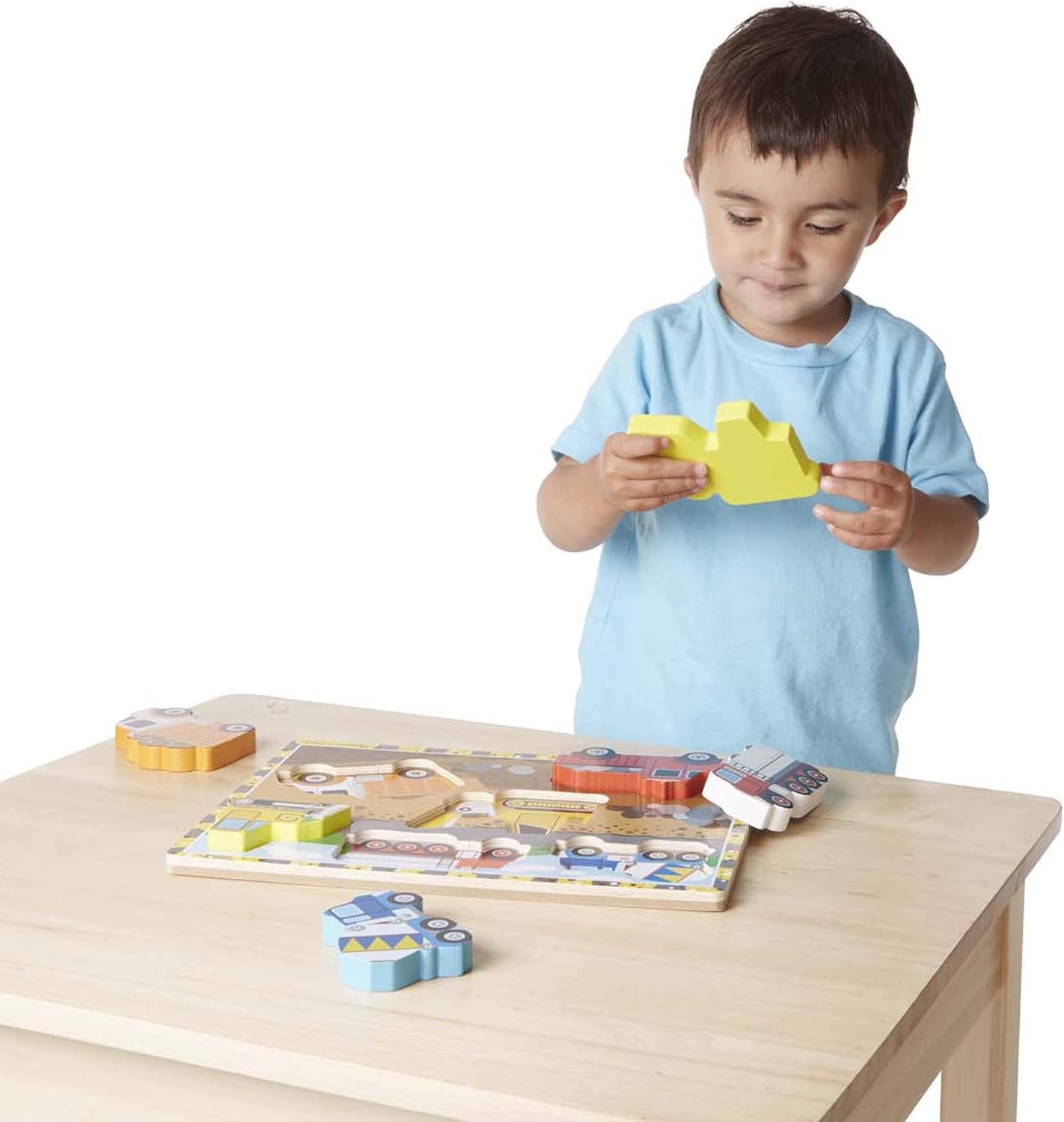 Melissa & Doug Construction Vehicles Wooden Chunky Puzzle (6 pcs): Melissa & Doug: Toys & Games