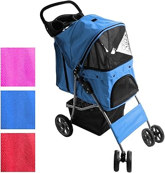 Leopet Pet Stroller Buggy 4 Wheels Carrier Pushchair For Dog Cat Travel Choice Of Colour Amazon Co Uk Pet Supplies