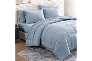 Queen Comforter Set - Pre-Washed Queen Size Bed in a Bag 7 Pieces, Down Alternative Bedding Sets with Comforters, Sheets Set,