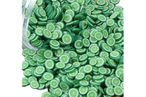 XIMKEE 100g Fruit Lollipop Ice Cream Flower Slime Charms Resin Flatbacks Polymer Clay Sprinkles Decoration Filler DIY Mud Particles Scrapbook Phone Case Nail Art Miniature Fairy Garden DIY (lime10)