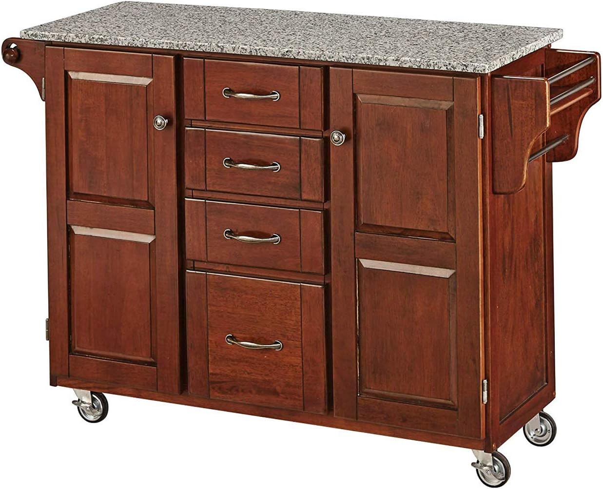 Best Large Kitchen Carts With Salt And Pepper Granite Tops