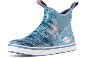 Showave Men's Deck Boots Waterproof Ankle Rubber Rain Boots Non-slip Boat Booties for Sailing Fishing and Outdoors