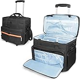 ORKELS Rolling Teacher Bag with Detachable Trolley, Wheeled Teacher Tote for 17.3'' Laptop, Books & Supplies, Spacious & Durable with Easy Maneuverability