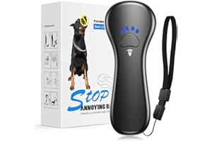 Ahwhg New Anti Barking Device, Dog Barking Control Devices,Rechargeable Ultrasonic Dog Bark Deterrent up to 16.4 Ft Effective Control Range Safe for Human & Dogs Portable Indoor & Outdoor(Black)